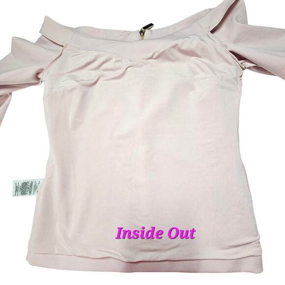 Ted Baker Pink Off-the-Shoulder V-Neck Bell Sleeves Back Zipper Size 2 | US 4-6 - Picture 7 of 10